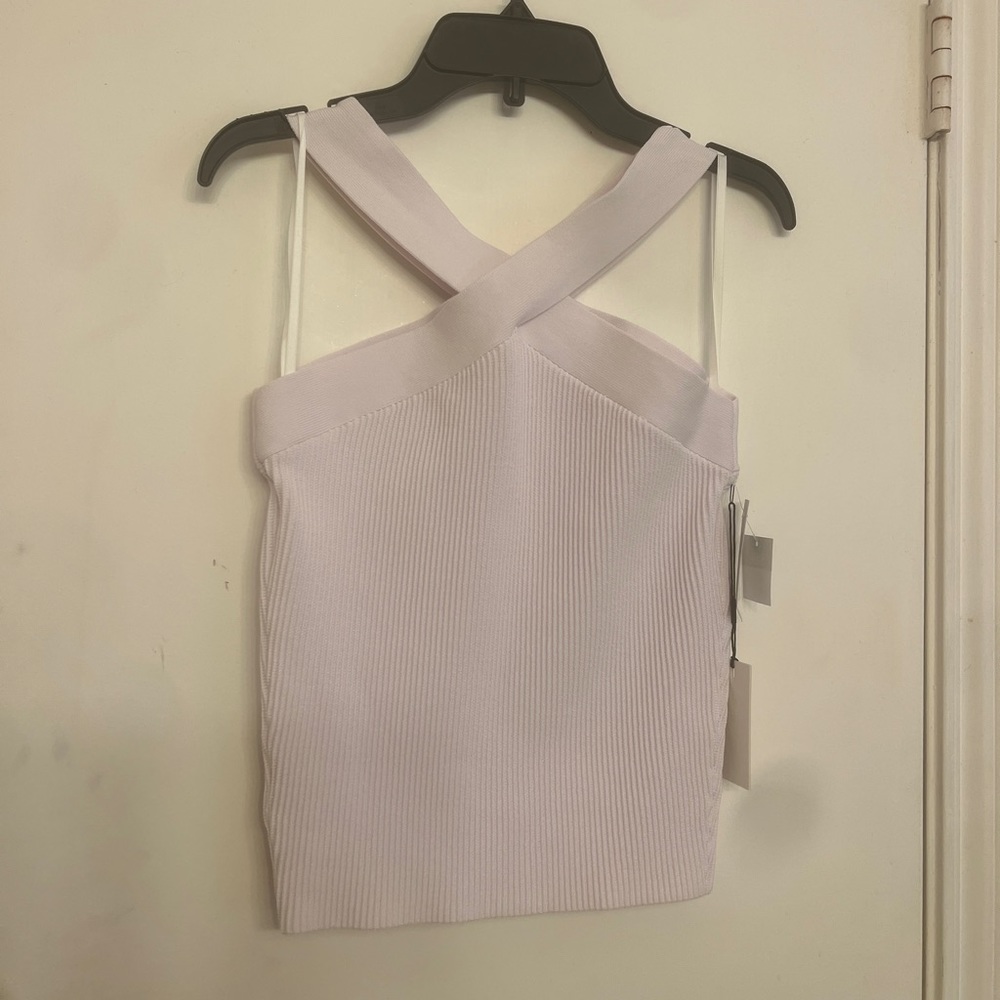 ARITZIA sculpt knit cross tank lilac color